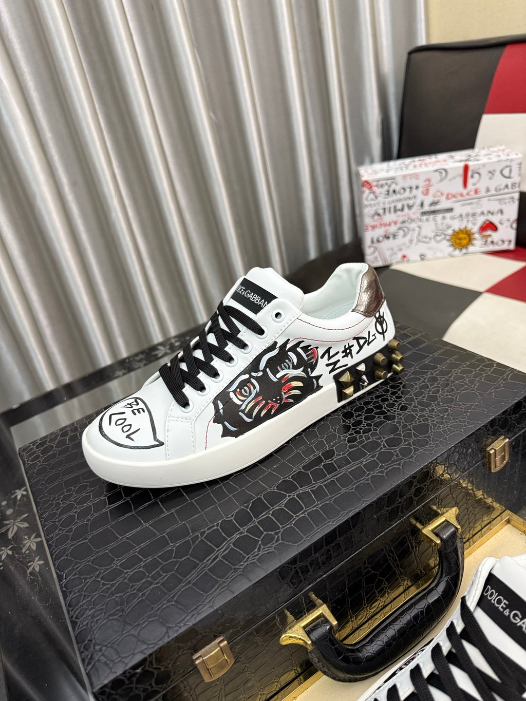Dolce & Gabbana DG Silk Calfskin & Nubuck Casual Sneakers