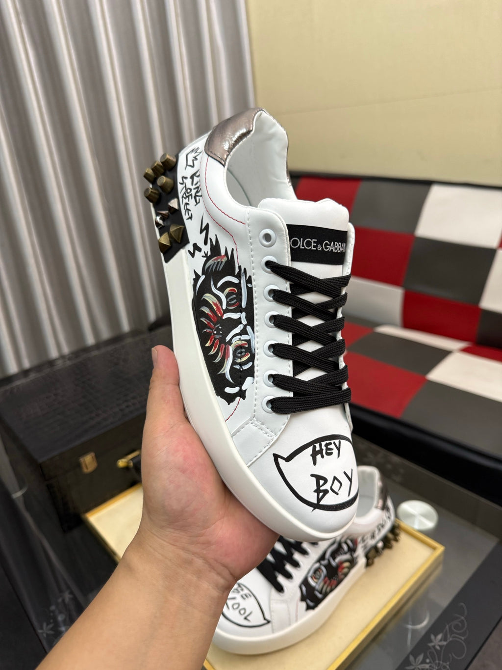 Dolce & Gabbana DG Silk Calfskin & Nubuck Casual Sneakers
