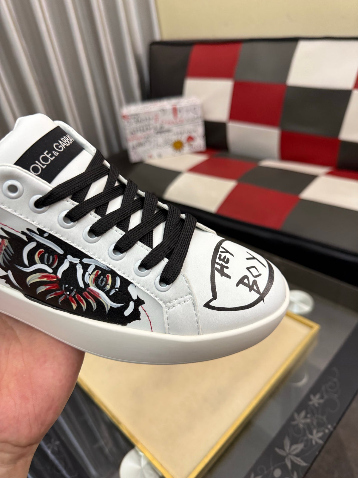 Dolce & Gabbana DG Silk Calfskin & Nubuck Casual Sneakers