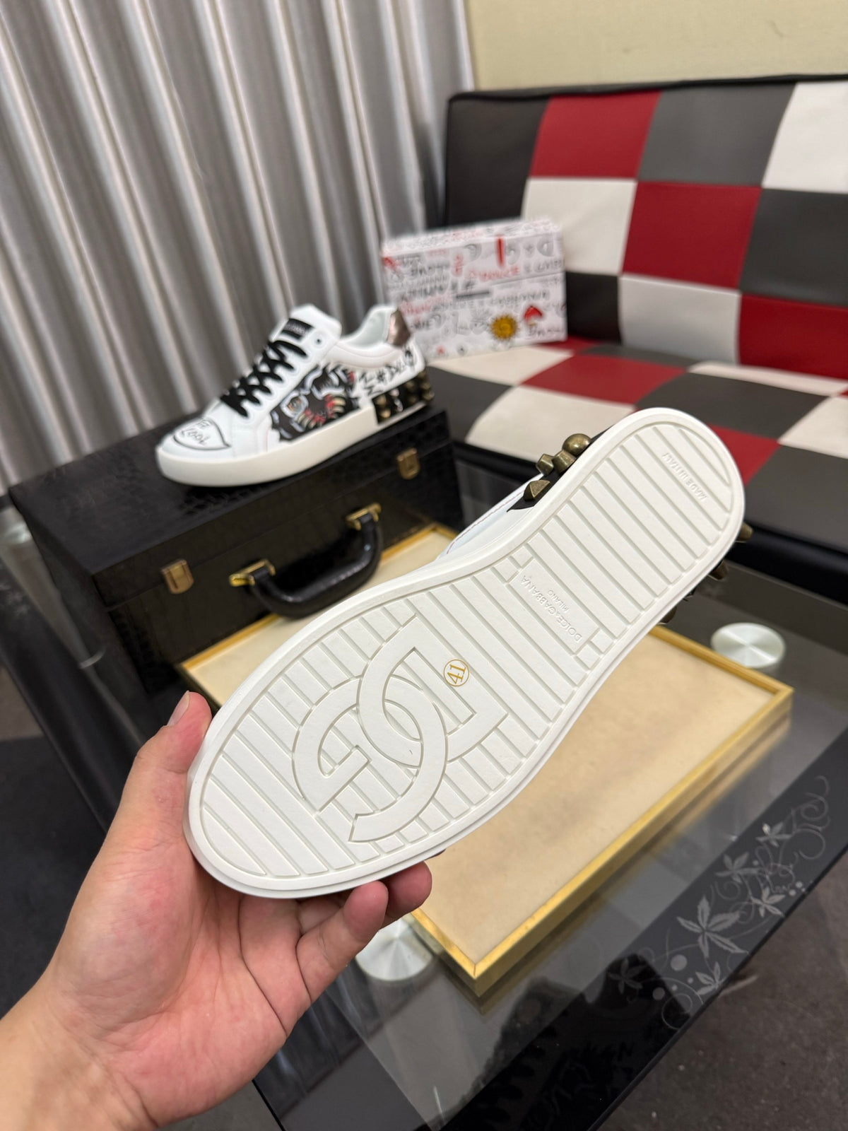 Dolce & Gabbana DG Silk Calfskin & Nubuck Casual Sneakers