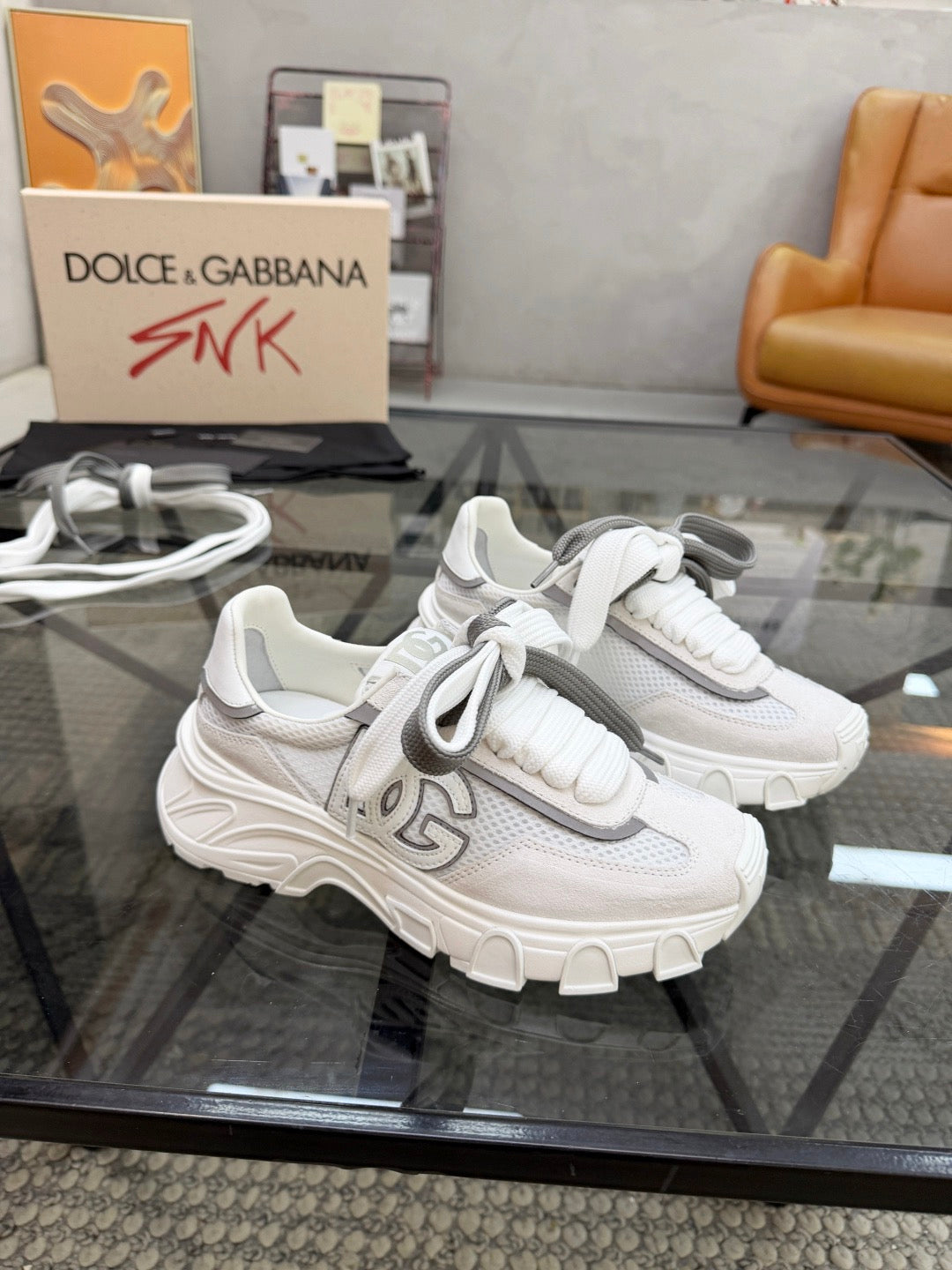Dolce & Gabbana DG Couple's Oxford & Lace Sneakers