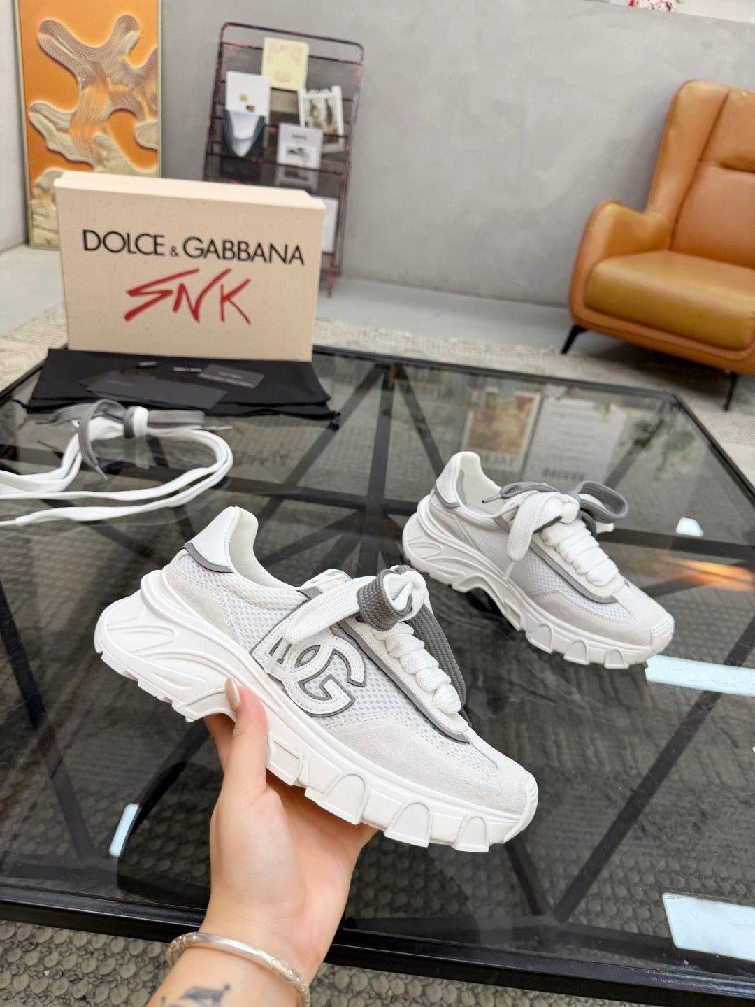 Dolce & Gabbana DG Couple's Oxford & Lace Sneakers