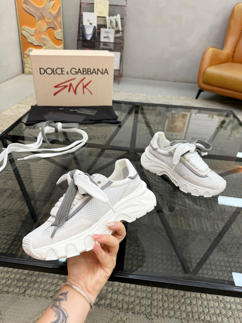 Dolce & Gabbana DG Couple's Oxford & Lace Sneakers