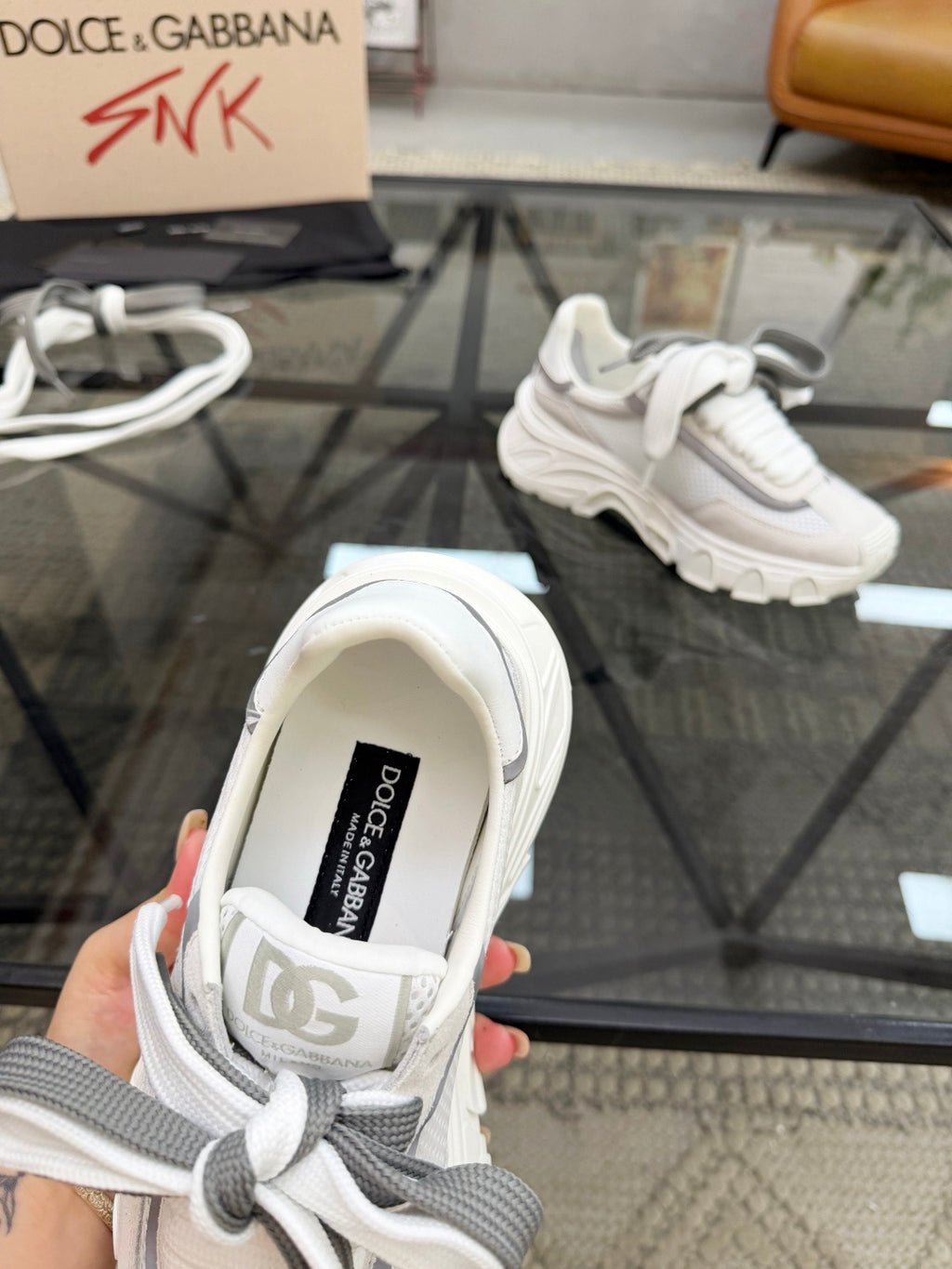 Dolce & Gabbana DG Couple's Oxford & Lace Sneakers