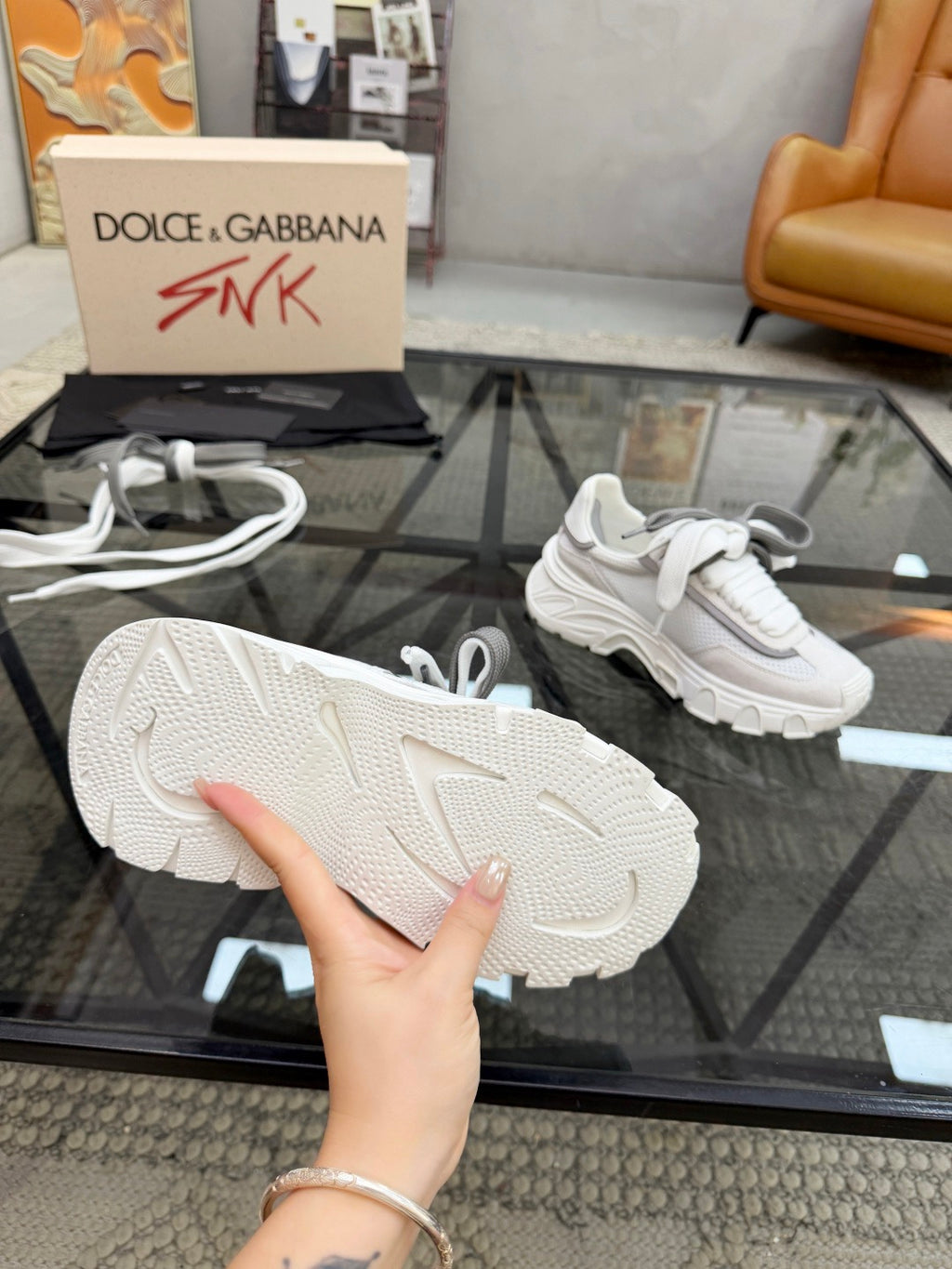 Dolce & Gabbana DG Couple's Oxford & Lace Sneakers