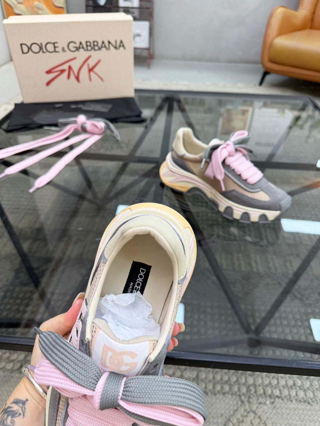 Dolce & Gabbana DG Couple's Oxford & Lace Sneakers