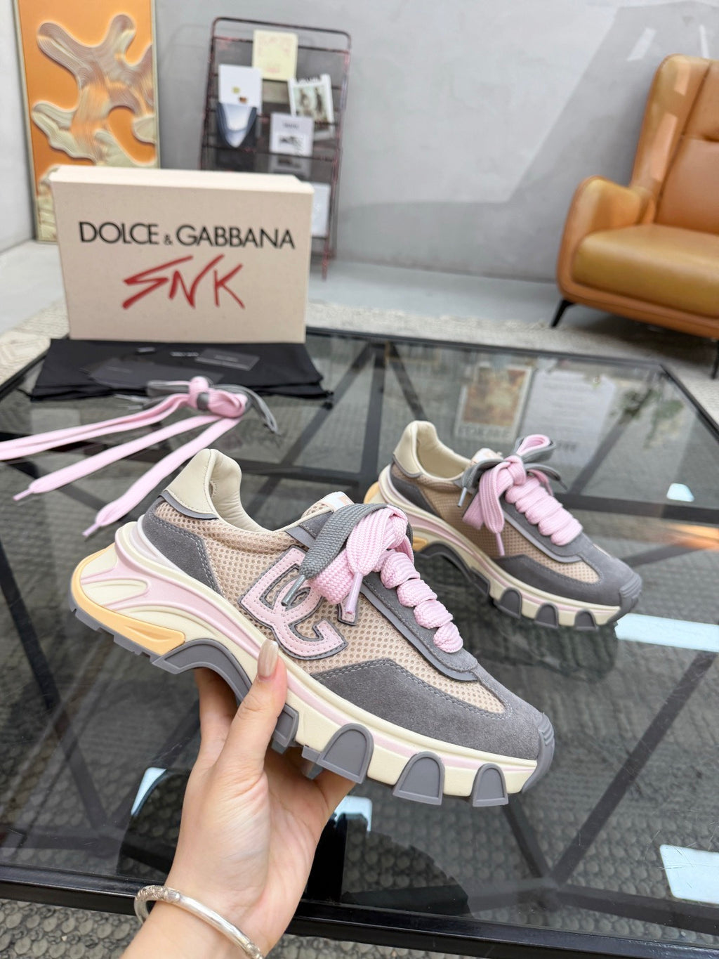 Dolce & Gabbana DG Couple's Oxford & Lace Sneakers