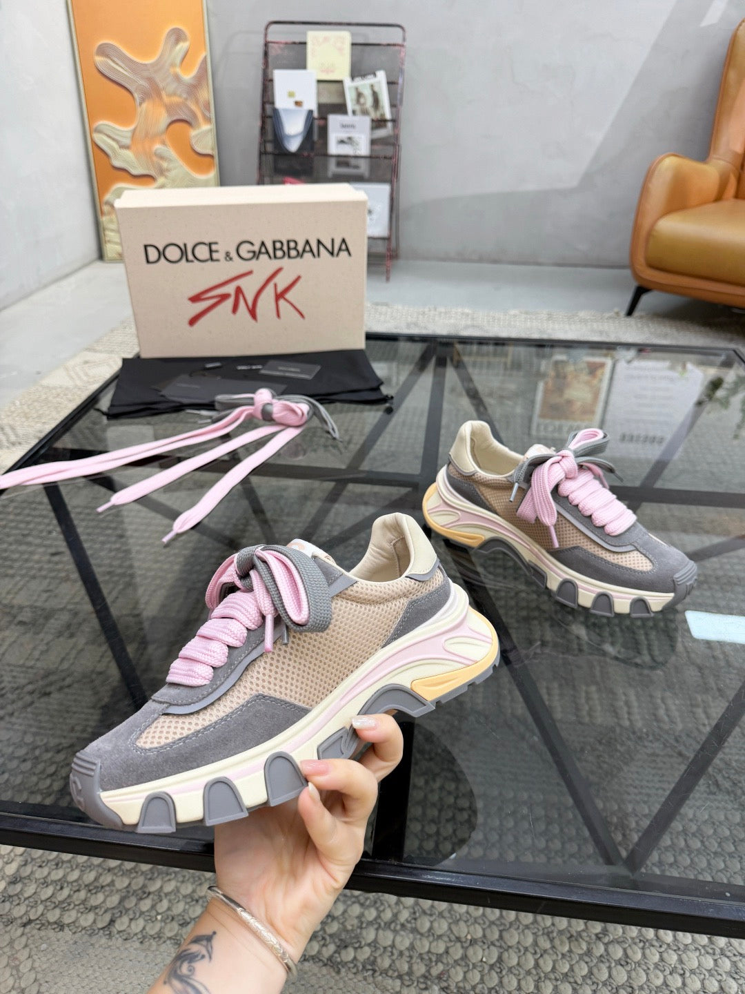Dolce & Gabbana DG Couple's Oxford & Lace Sneakers