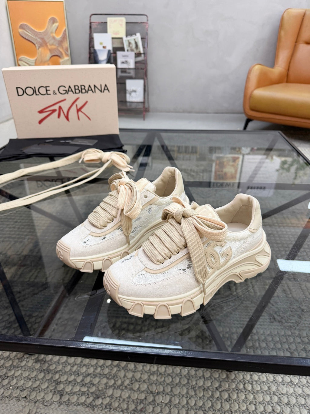Dolce & Gabbana DG Couple's Oxford & Lace Sneakers