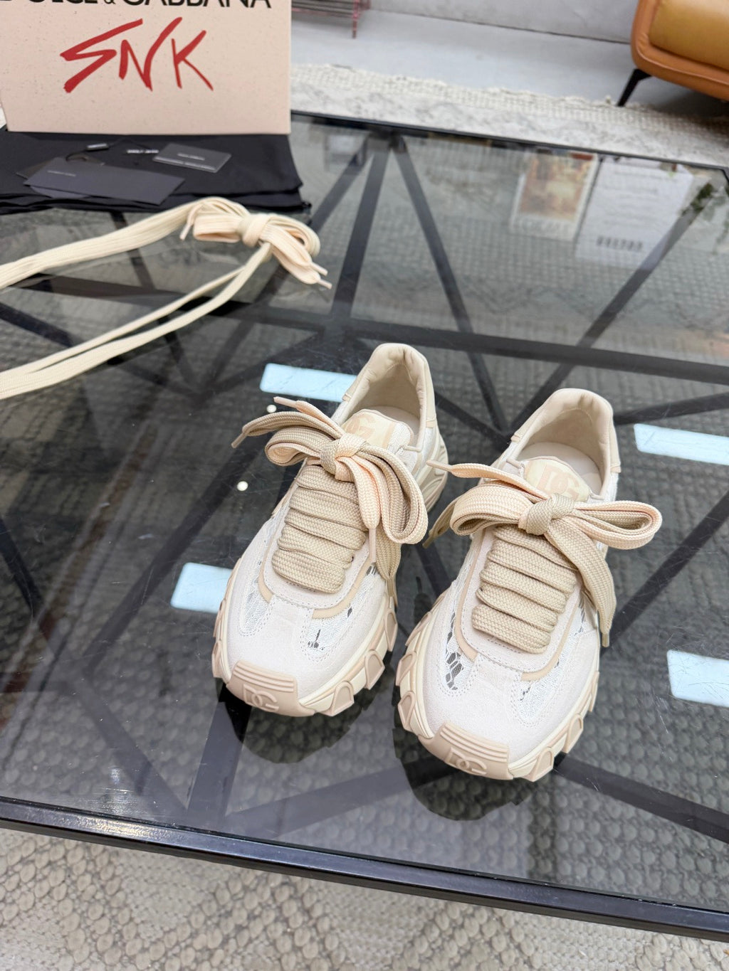 Dolce & Gabbana DG Couple's Oxford & Lace Sneakers