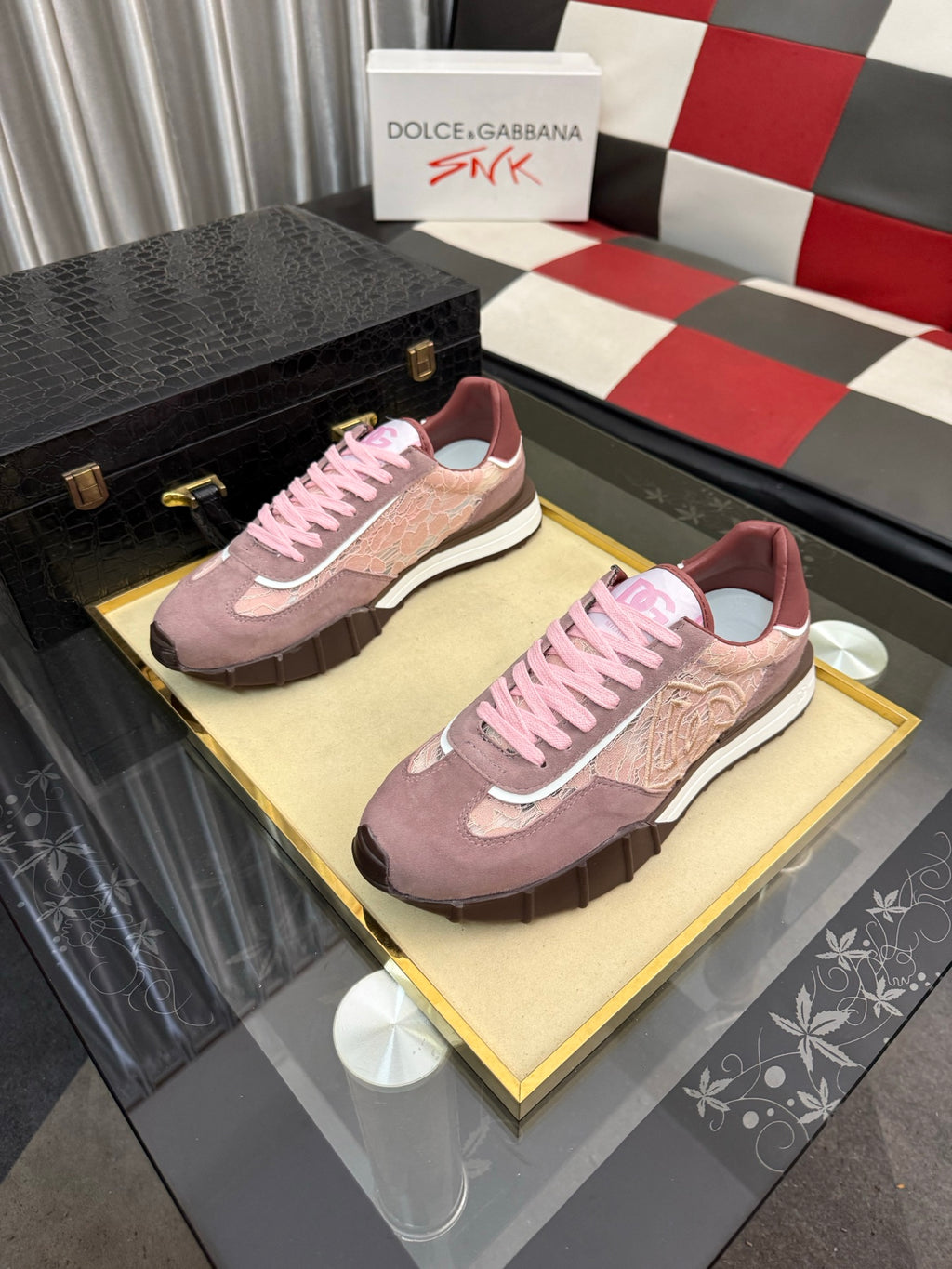 Dolce & Gabbana DG Silk Calfskin & Nubuck Casual Sneakers
