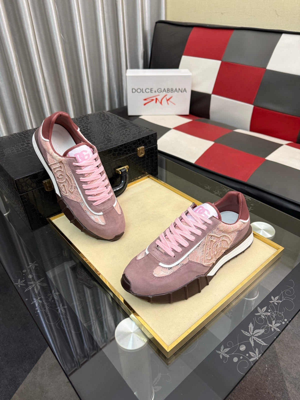 Dolce & Gabbana DG Silk Calfskin & Nubuck Casual Sneakers