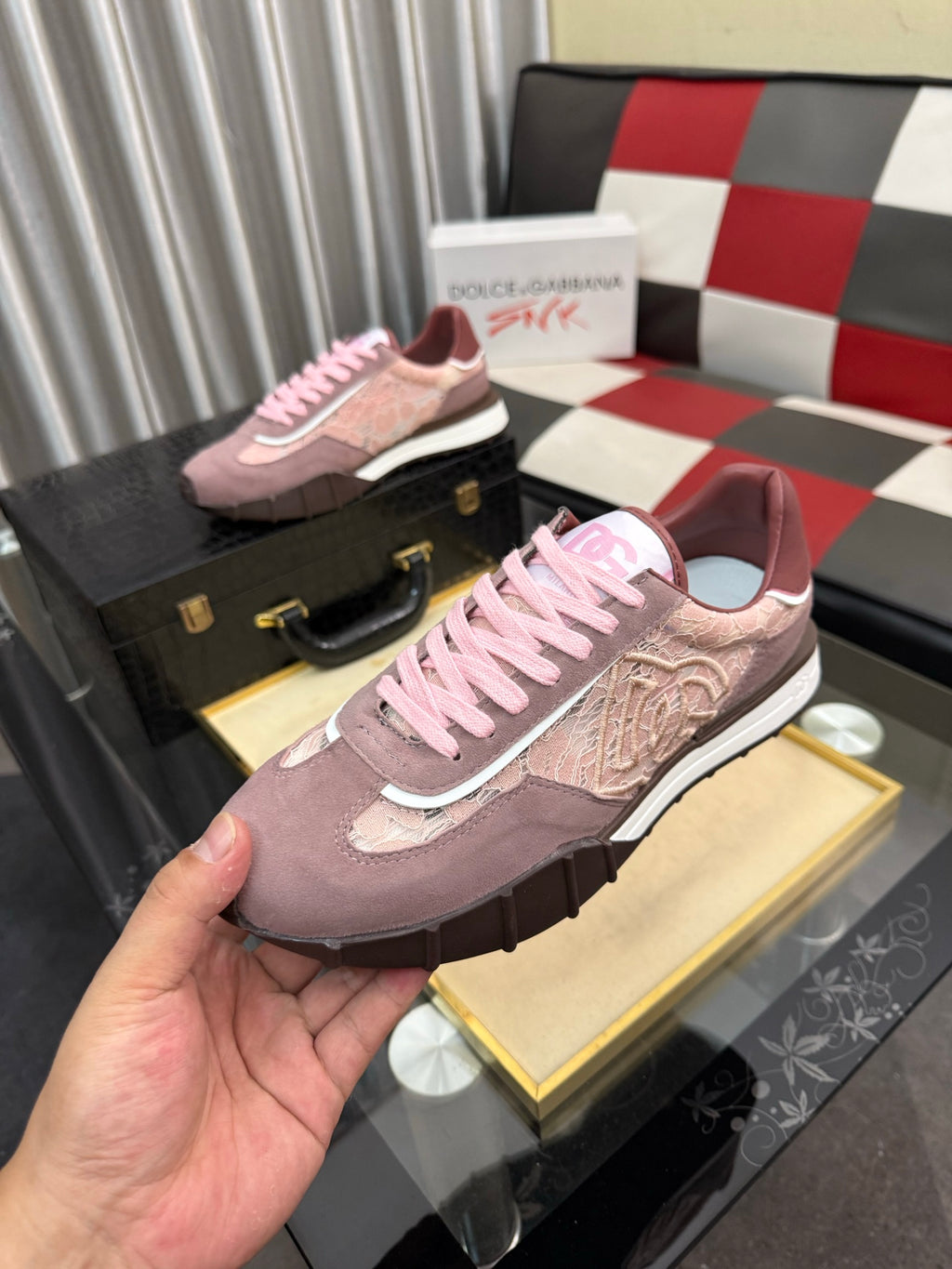 Dolce & Gabbana DG Silk Calfskin & Nubuck Casual Sneakers