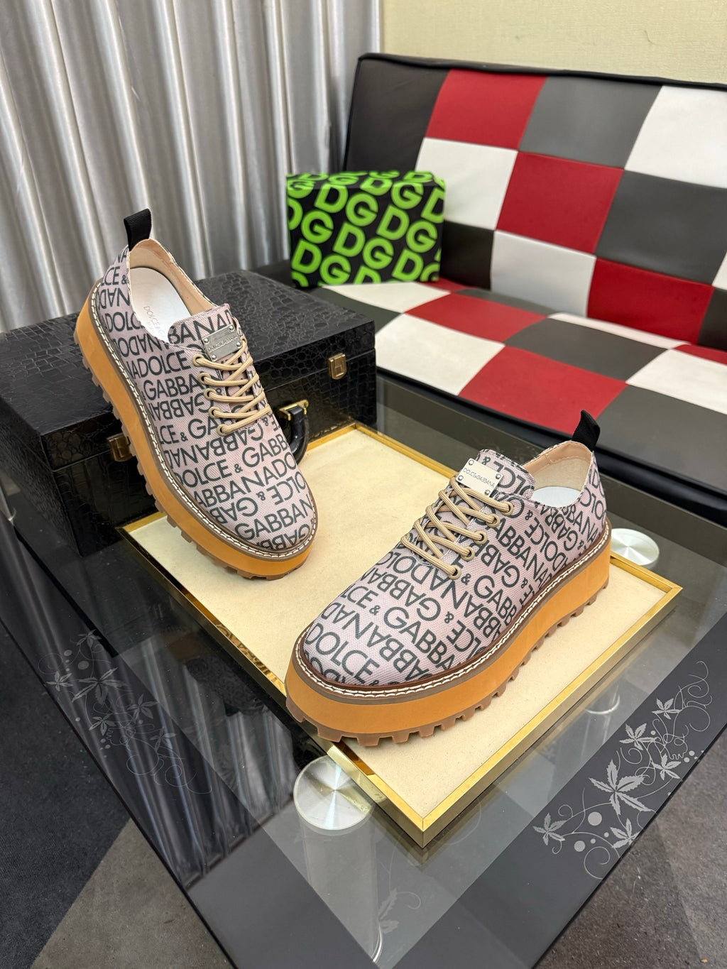 Dolce & Gabbana DG Silk Calfskin & Nubuck Casual Sneakers