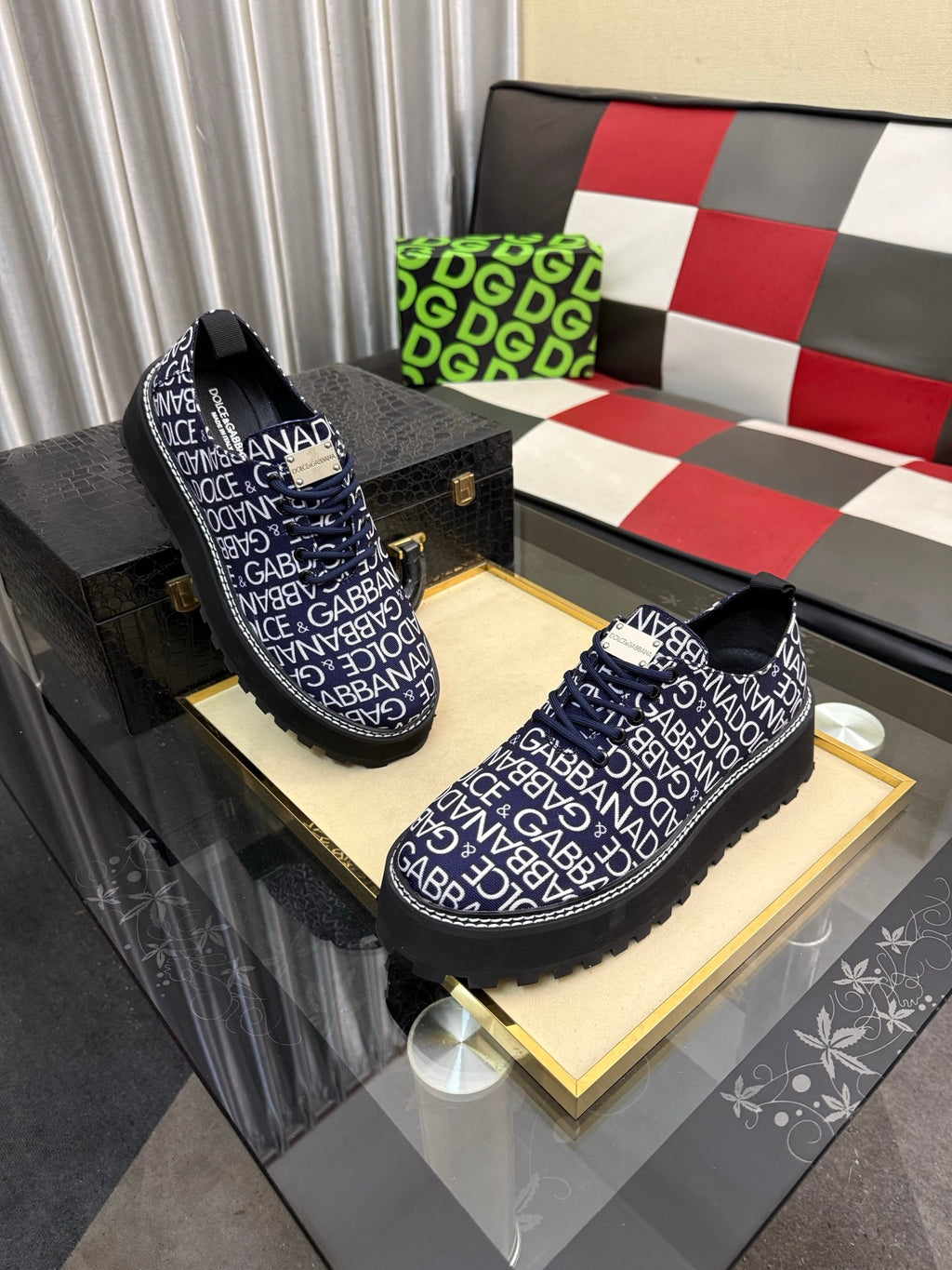 Dolce & Gabbana DG Silk Calfskin & Nubuck Casual Sneakers
