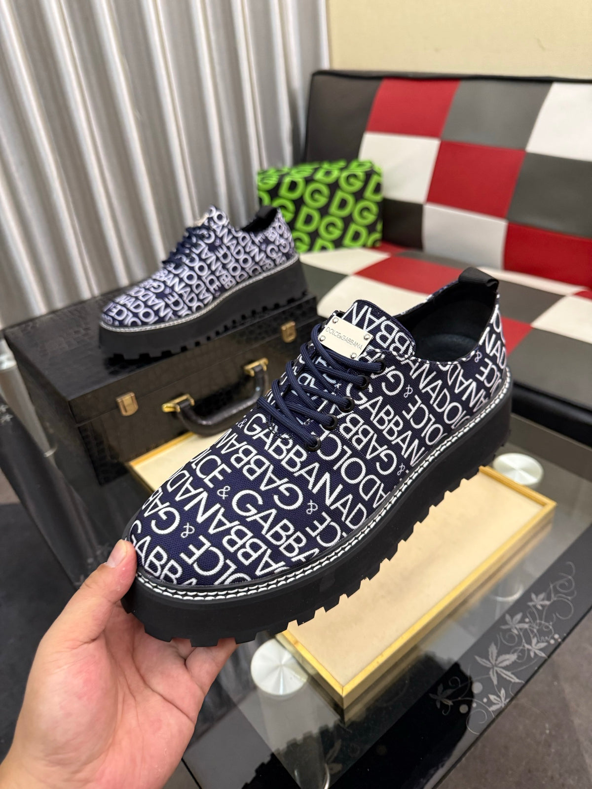 Dolce & Gabbana DG Silk Calfskin & Nubuck Casual Sneakers