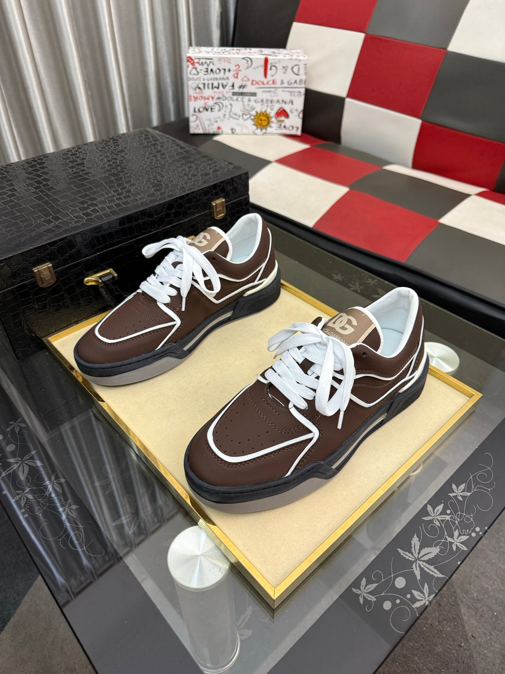 Dolce & Gabbana DG Silk Calfskin & Nubuck Casual Sneakers