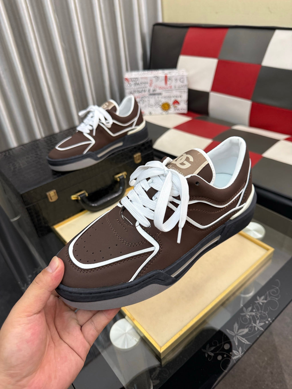 Dolce & Gabbana DG Silk Calfskin & Nubuck Casual Sneakers