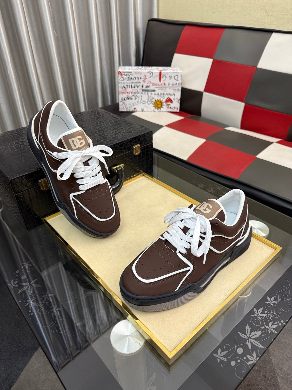 Dolce & Gabbana DG Silk Calfskin & Nubuck Casual Sneakers