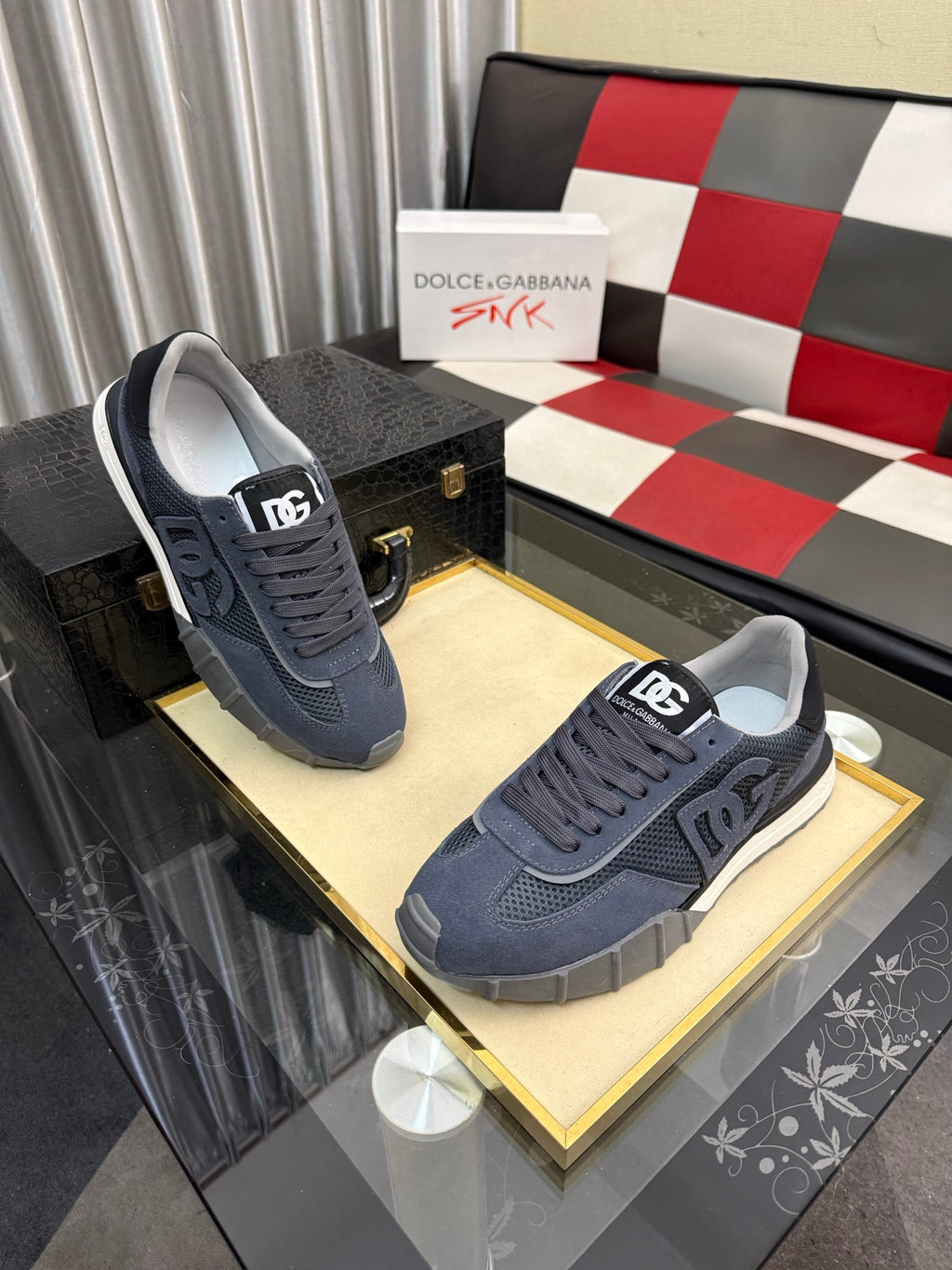 Dolce & Gabbana DG Silk Calfskin & Nubuck Casual Sneakers