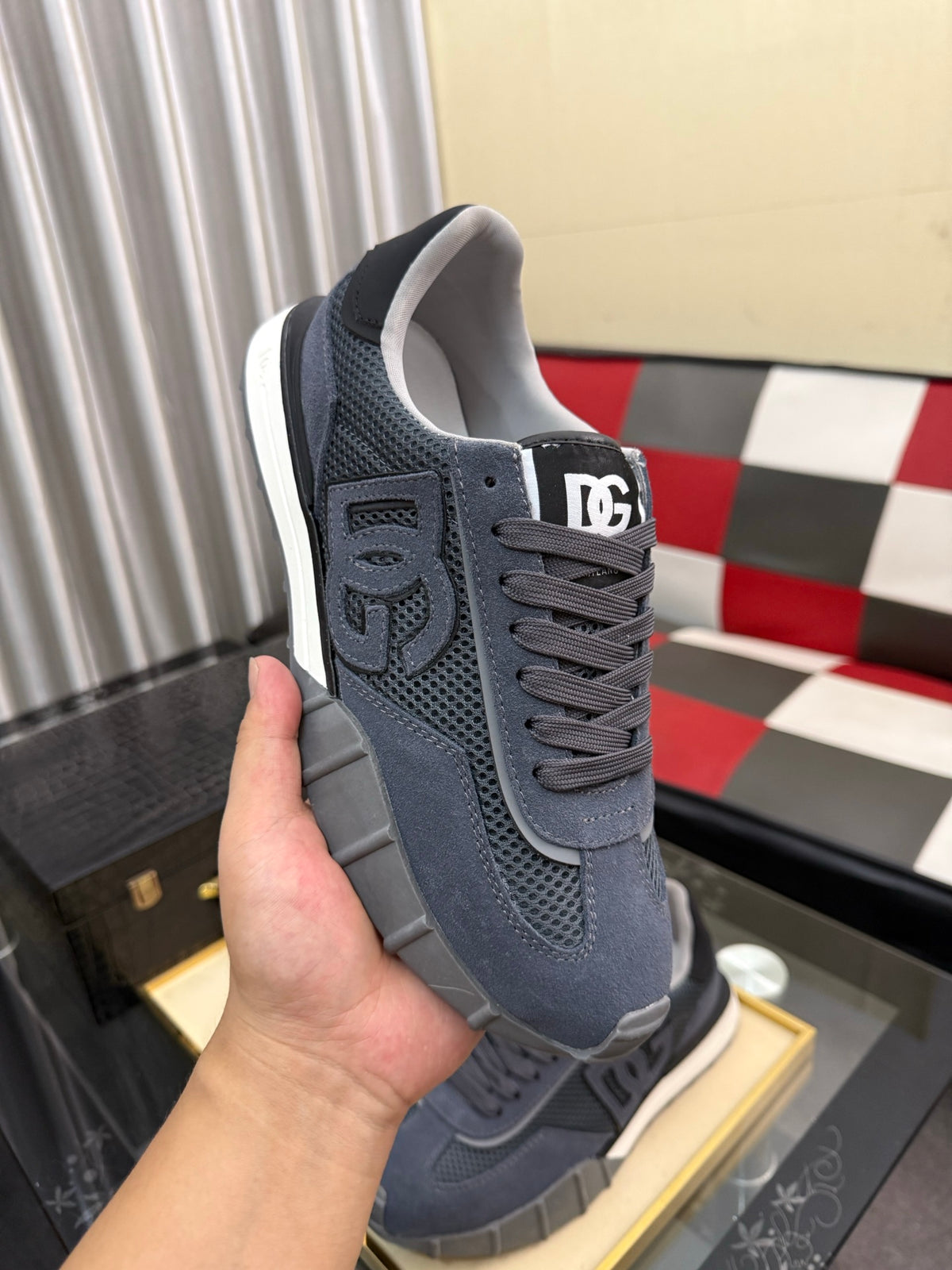 Dolce & Gabbana DG Silk Calfskin & Nubuck Casual Sneakers