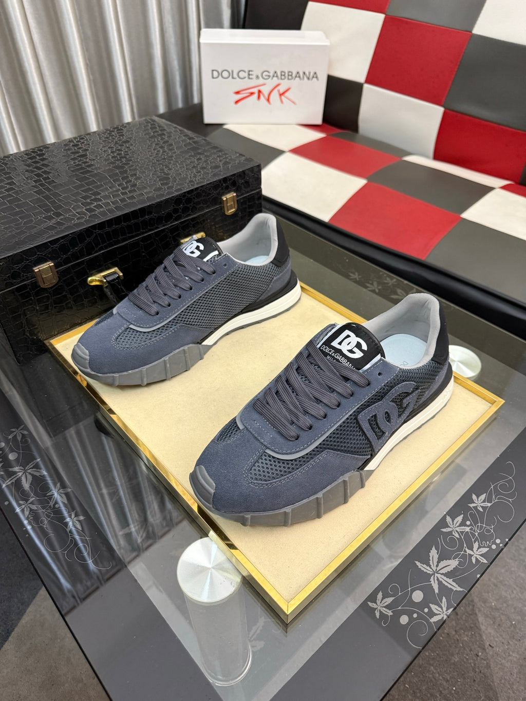 Dolce & Gabbana DG Silk Calfskin & Nubuck Casual Sneakers
