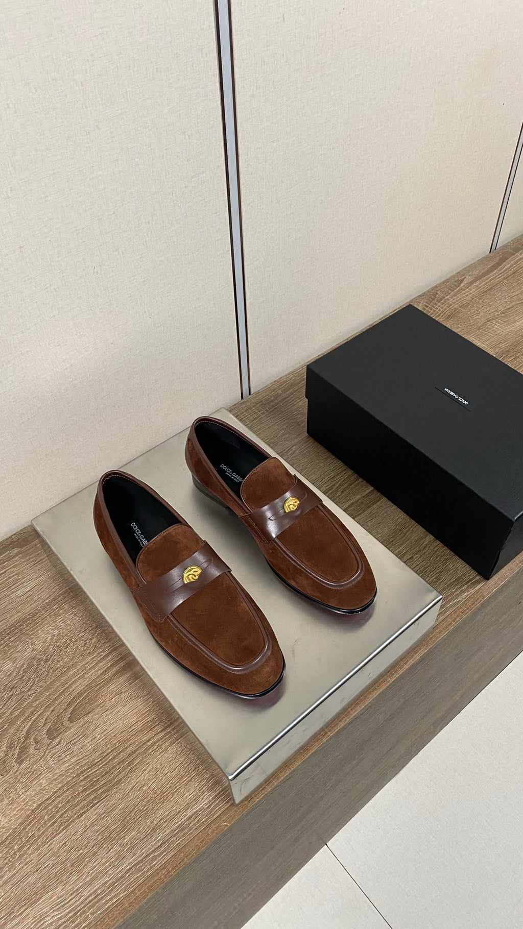 Dolce & Gabbana DG Men's Moccasin Loafers with Metal Horsebit