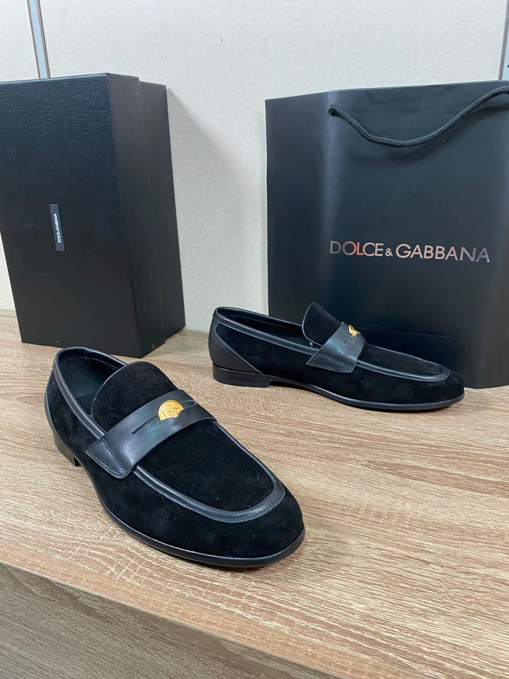 Dolce & Gabbana DG Men's Moccasin Loafers with Metal Horsebit