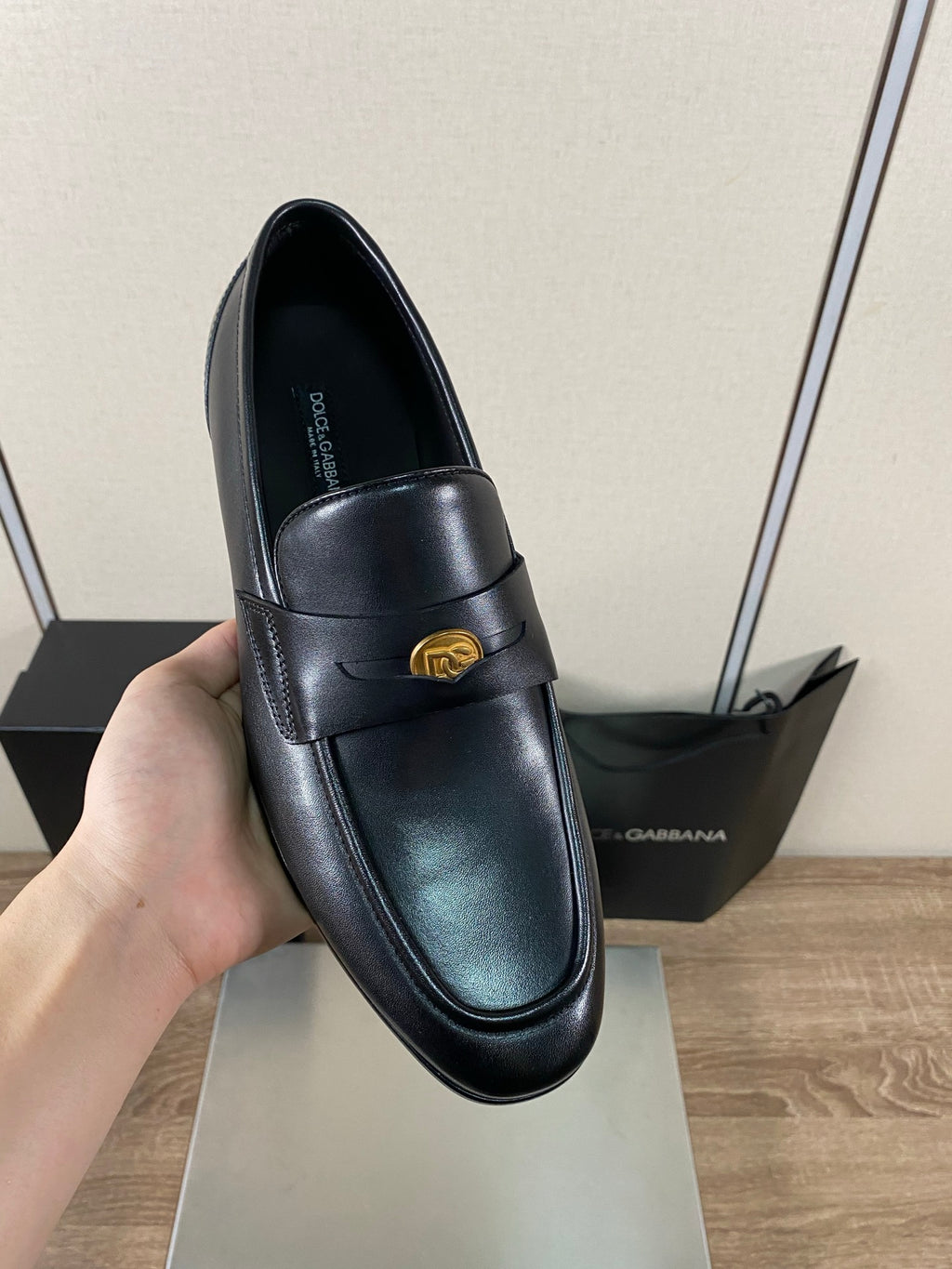 Dolce & Gabbana DG Men's Moccasin Loafers with Metal Horsebit