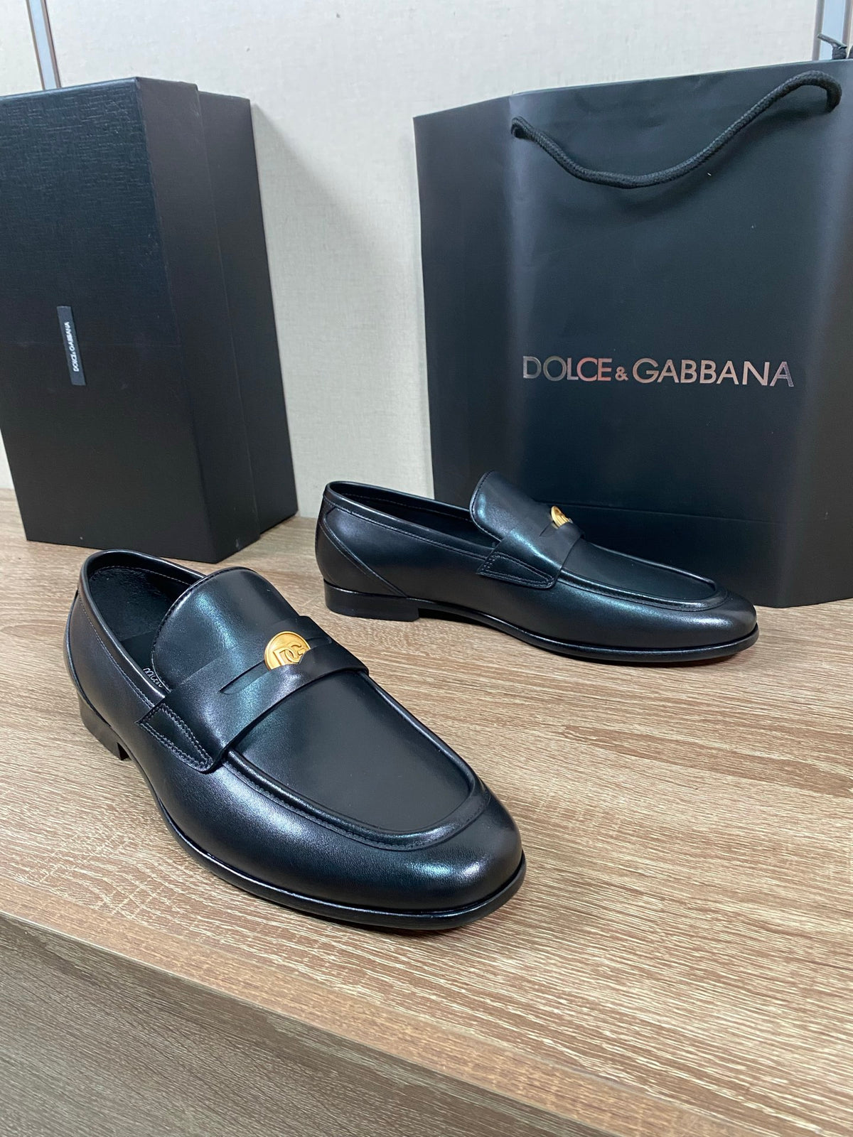 Dolce & Gabbana DG Men's Moccasin Loafers with Metal Horsebit