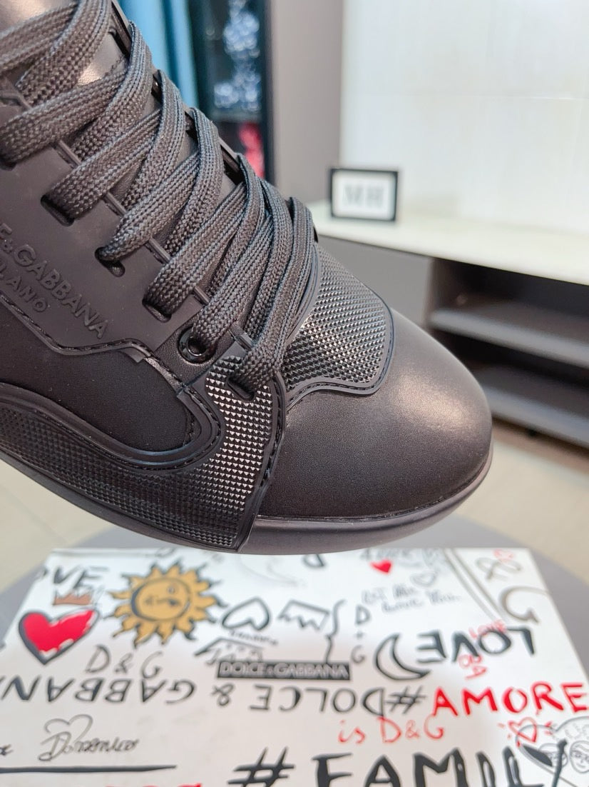 Dolce & Gabbana DG Men's High-Top Sneakers with Crystal Accents