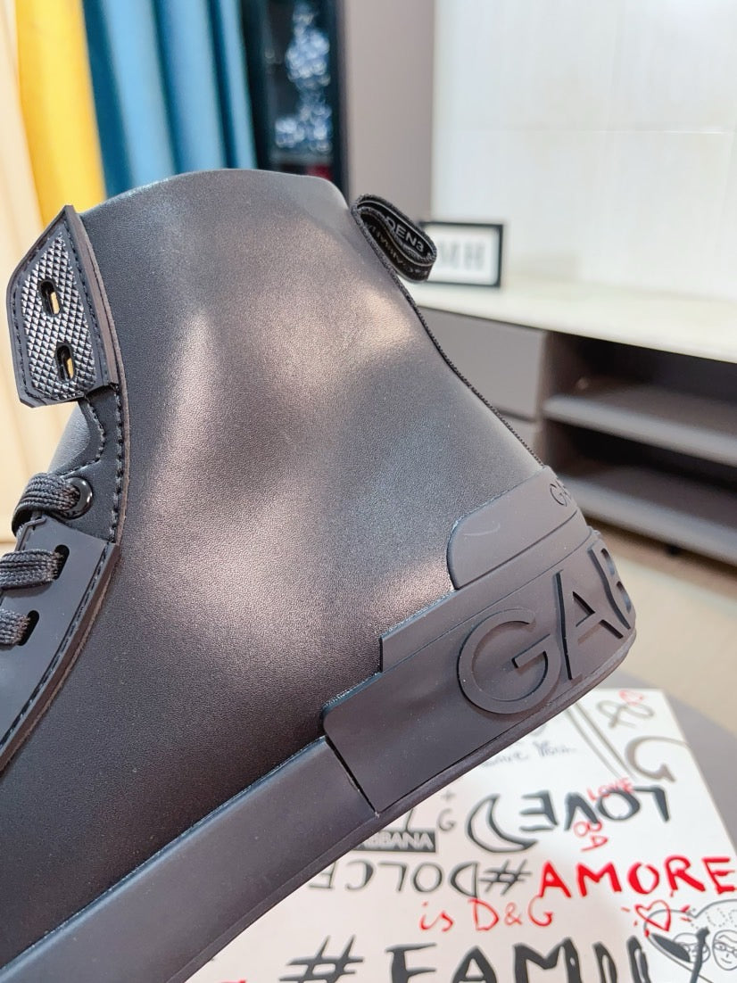 Dolce & Gabbana DG Men's High-Top Sneakers with Crystal Accents